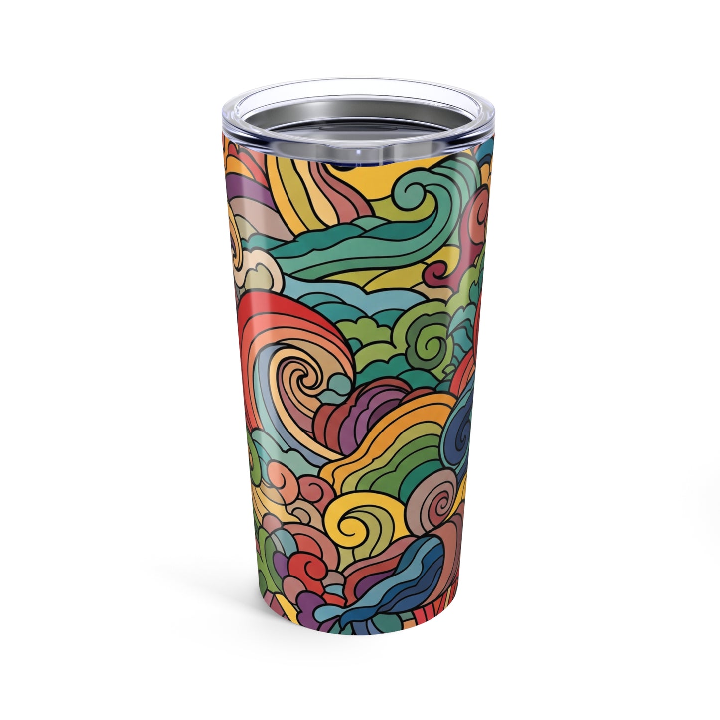 20 Oz Stainless Steel Tumbler With Lid Double Wall Vacuum Insulated Spill Resistant BPA Free Printed Hot Cold