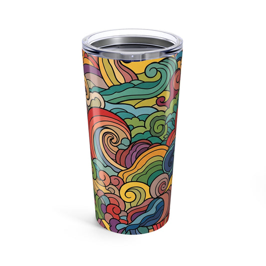 20 Oz Stainless Steel Tumbler With Lid Double Wall Vacuum Insulated Spill Resistant BPA Free Printed Hot Cold