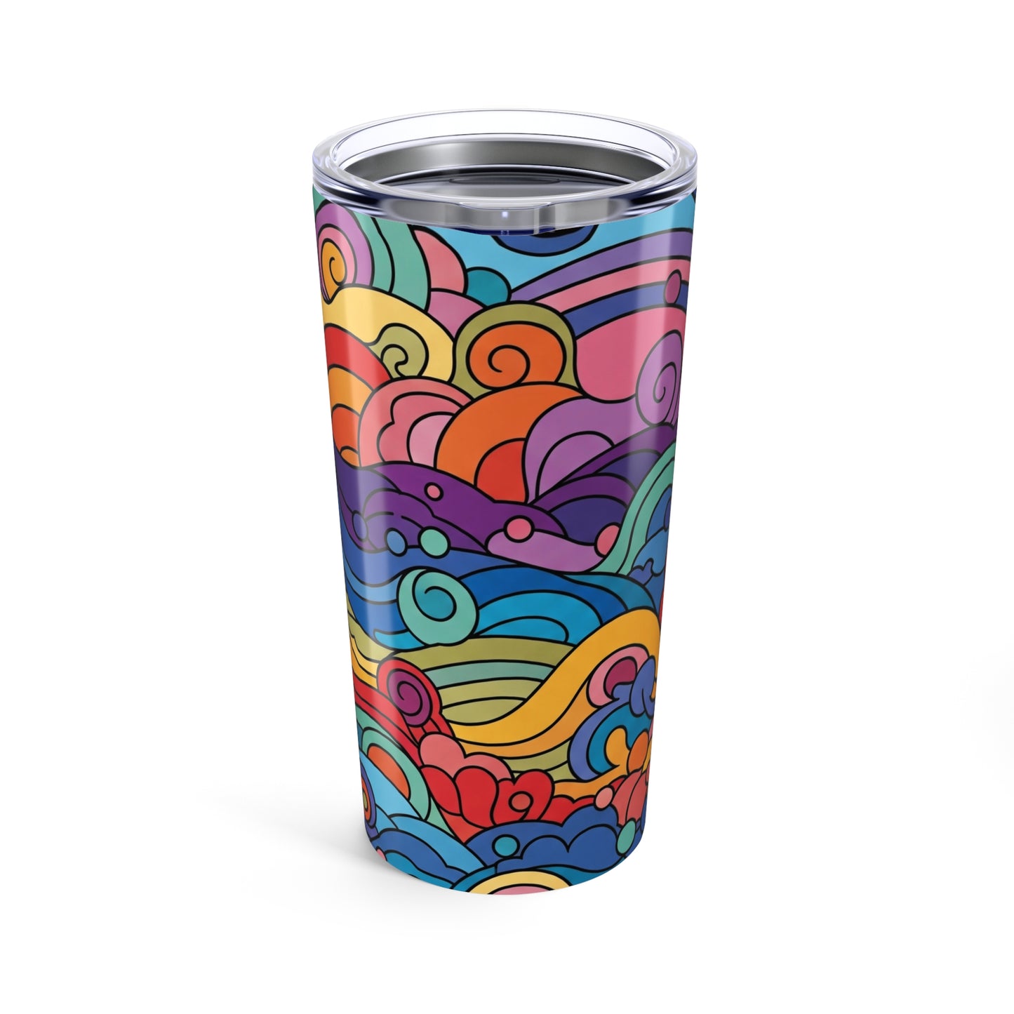 20 Oz Stainless Steel Tumbler With Lid Double Wall Vacuum Insulated Leak Proof BPA Free Printed Design Dishwasher