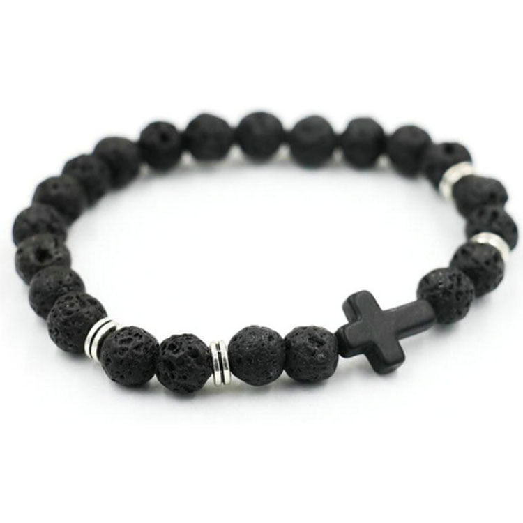 Volcanic Stone Beaded Bracelet Matte Geometric Unisex Jewelry For Men And Women 8MM Fashion Accessory Gift Box