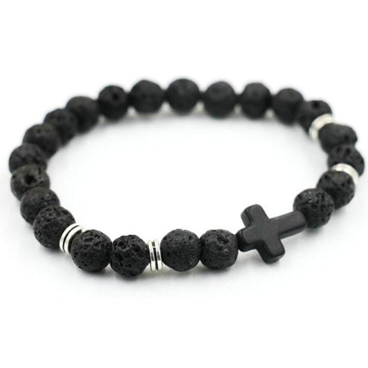 Volcanic Stone Beaded Bracelet Matte Geometric Unisex Jewelry For Men And Women 8MM Fashion Accessory Gift Box