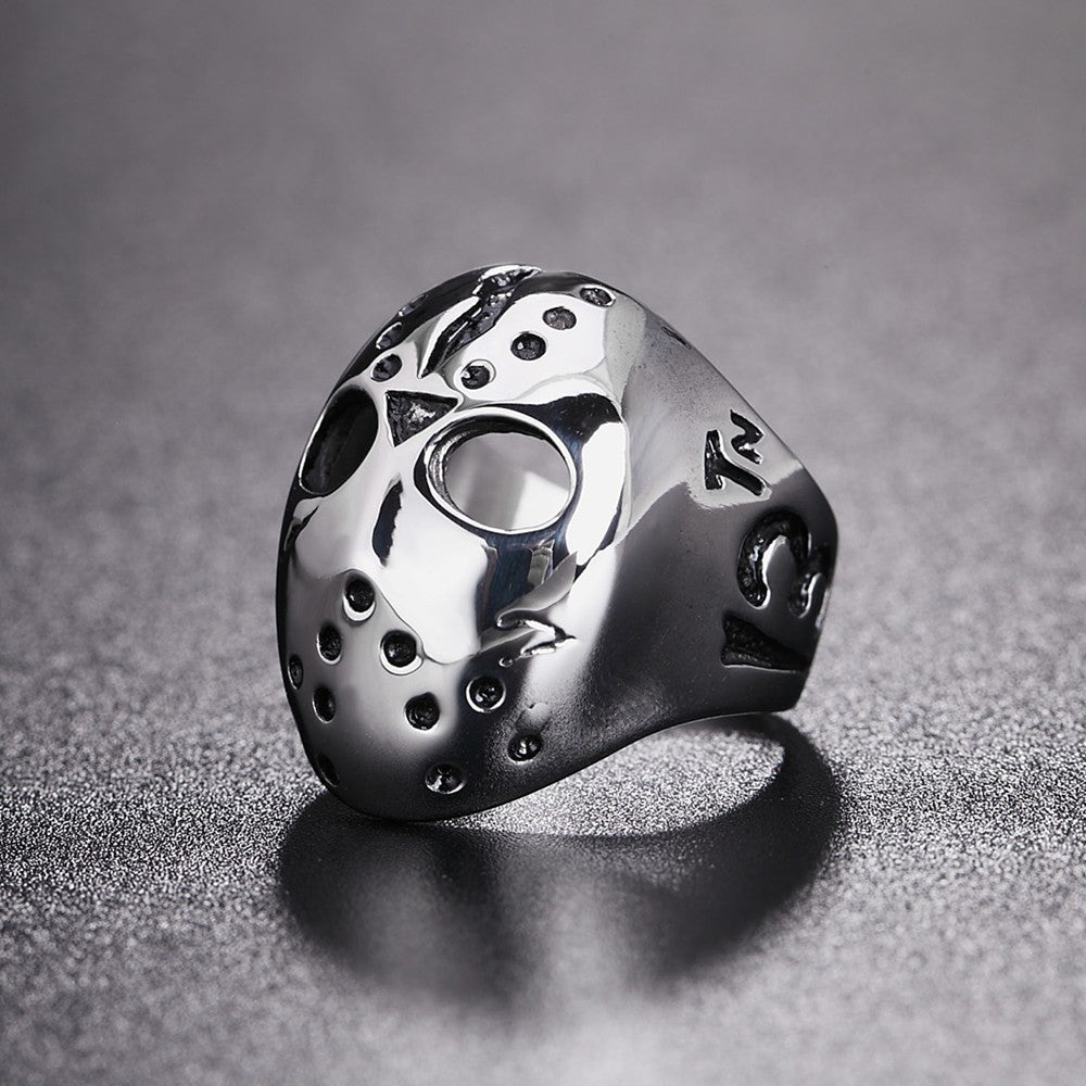 Men's Titanium Steel Ghost Head Skull Ring Gothic Biker Jewelry Accessory Durable High Quality Timeless Styles