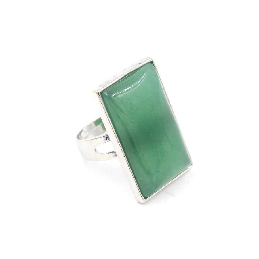 Mens Natural Crystal Geometric Ring Gold Plated Semi Precious Stone Fashion Jewelry Accessory Gift For Him Lux