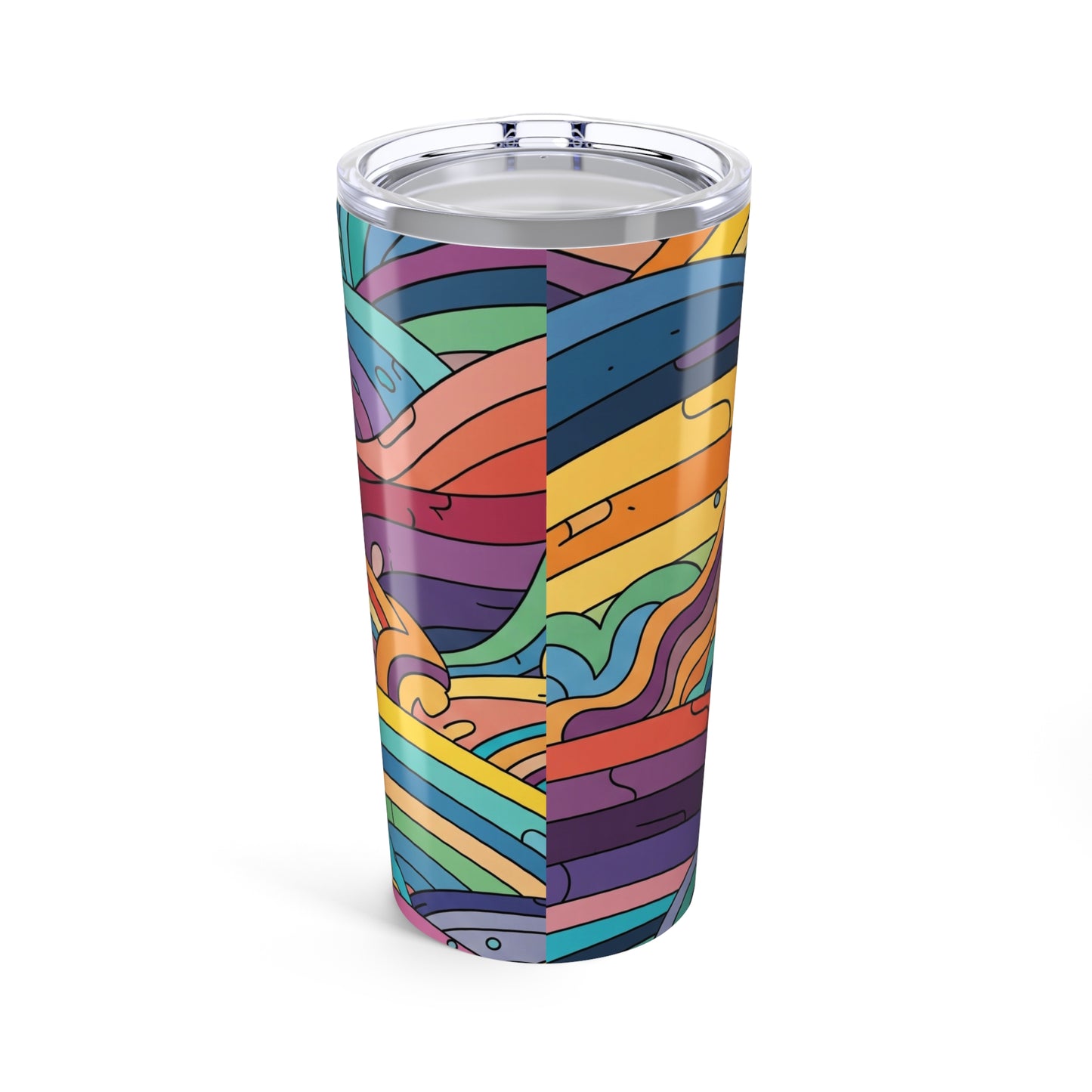 20oz Stainless Steel Travel Mug With Double Wall Vacuum Insulation Spill Resistant Durable Printed Design Coffee