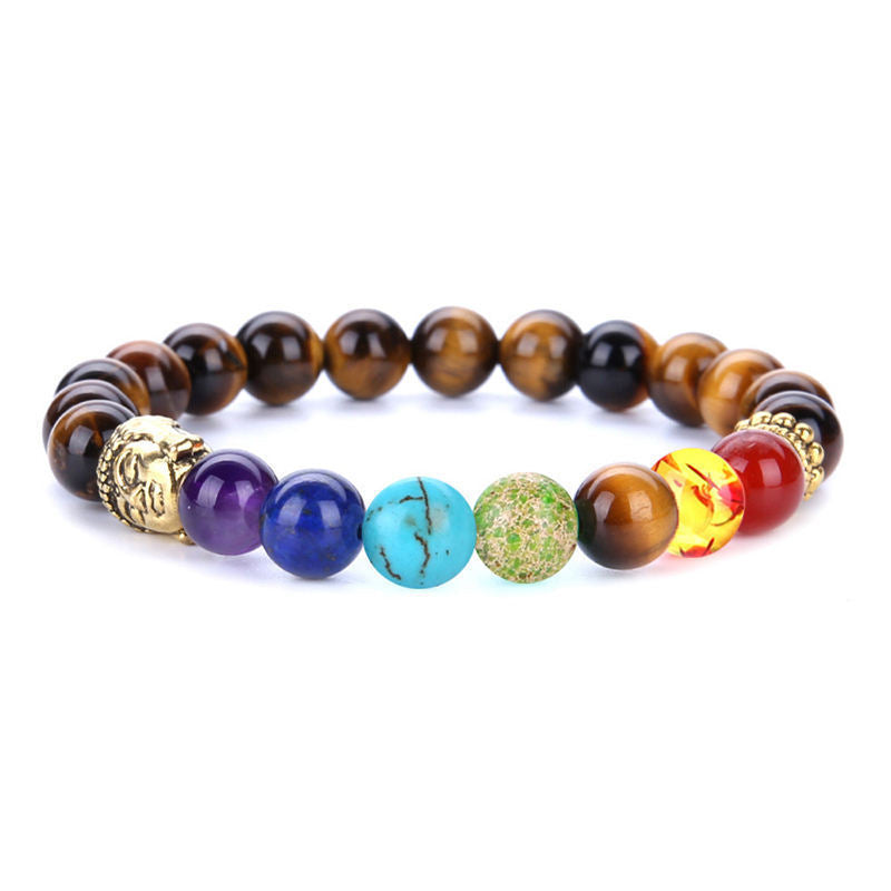 Unisex Lava Stone Bracelet Amethyst Tiger Eye Geometric Natural Stone Jewelry For Men And Women Durable 8mm Stones