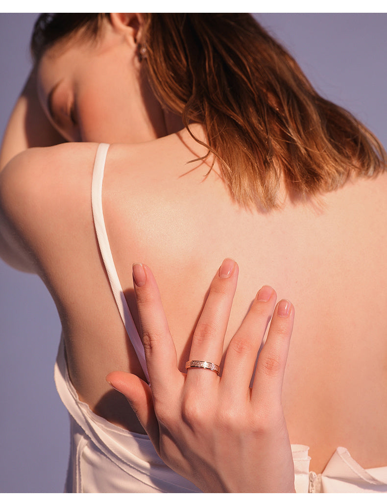 Titanium Steel Frosted Ring Rose Gold Minimalist Band