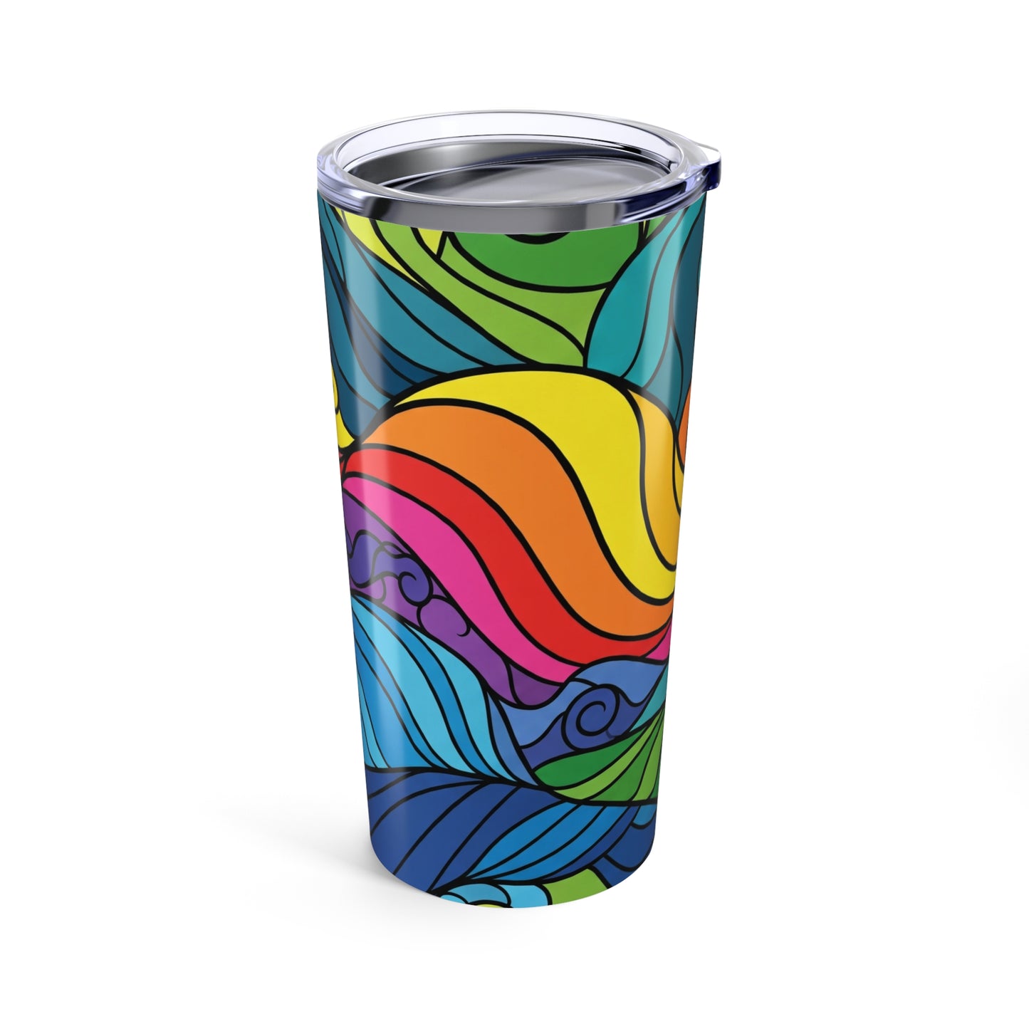 20oz Stainless Steel Tumbler With Double Wall Vacuum Insulation For Hot Or Cold Beverages Durable Printed Design