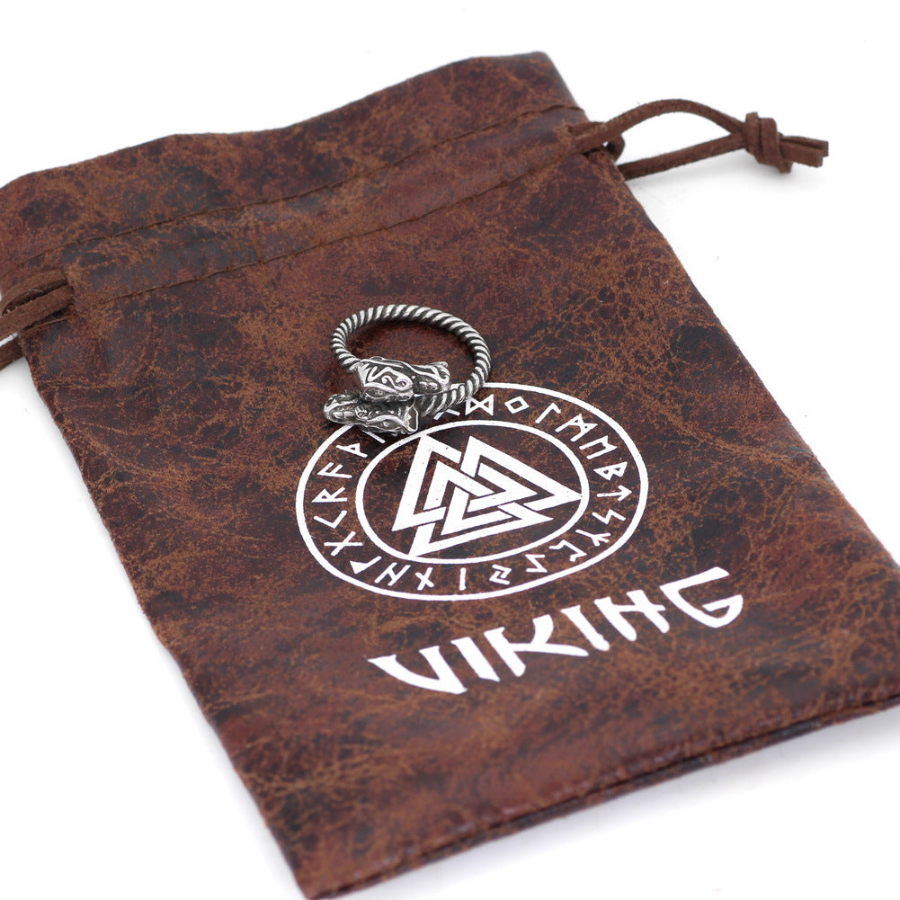 Vintage Viking Poisonous Dragon Ring Titanium Steel Men's Ring