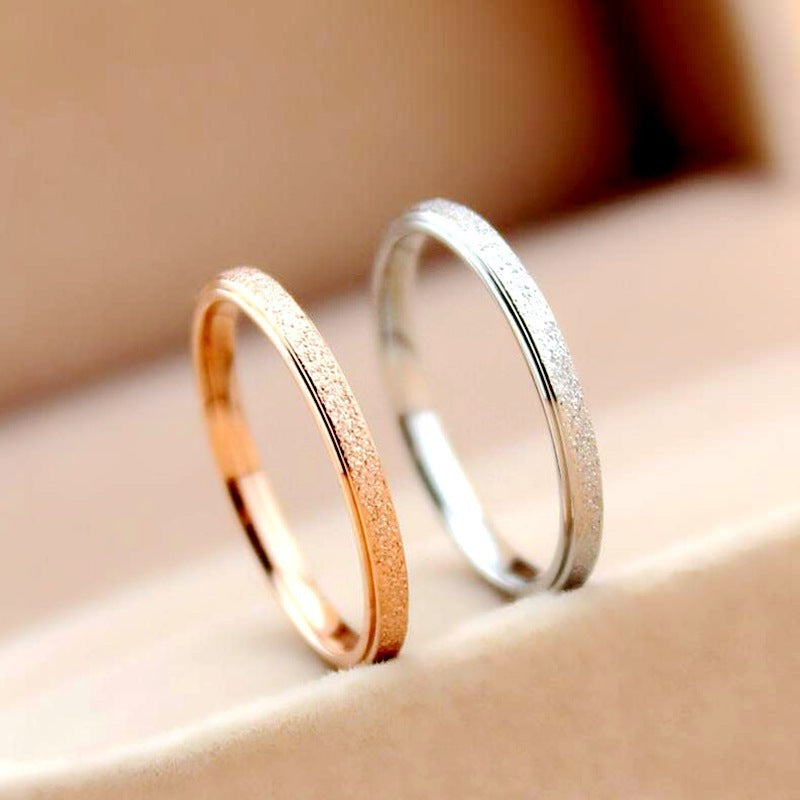 Stainless Steel Ring Unisex Korean Style Geometric Band