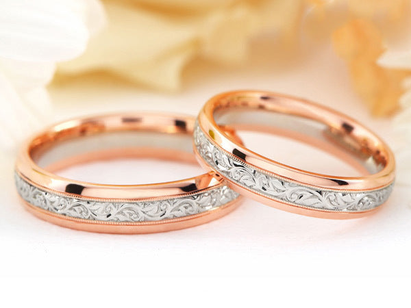 Rose Flower Couple Ring European And American Rose Gold Plated Ring For Men And Women Two Color Wedding Ring Couples