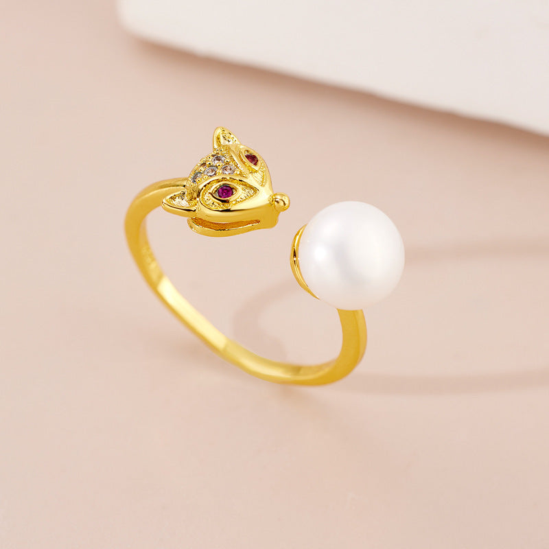 Women Ring With Freshwater Pearls Gold Or White Gold Frame Elegant For Wedding Banquet And Daily Wear Everyday