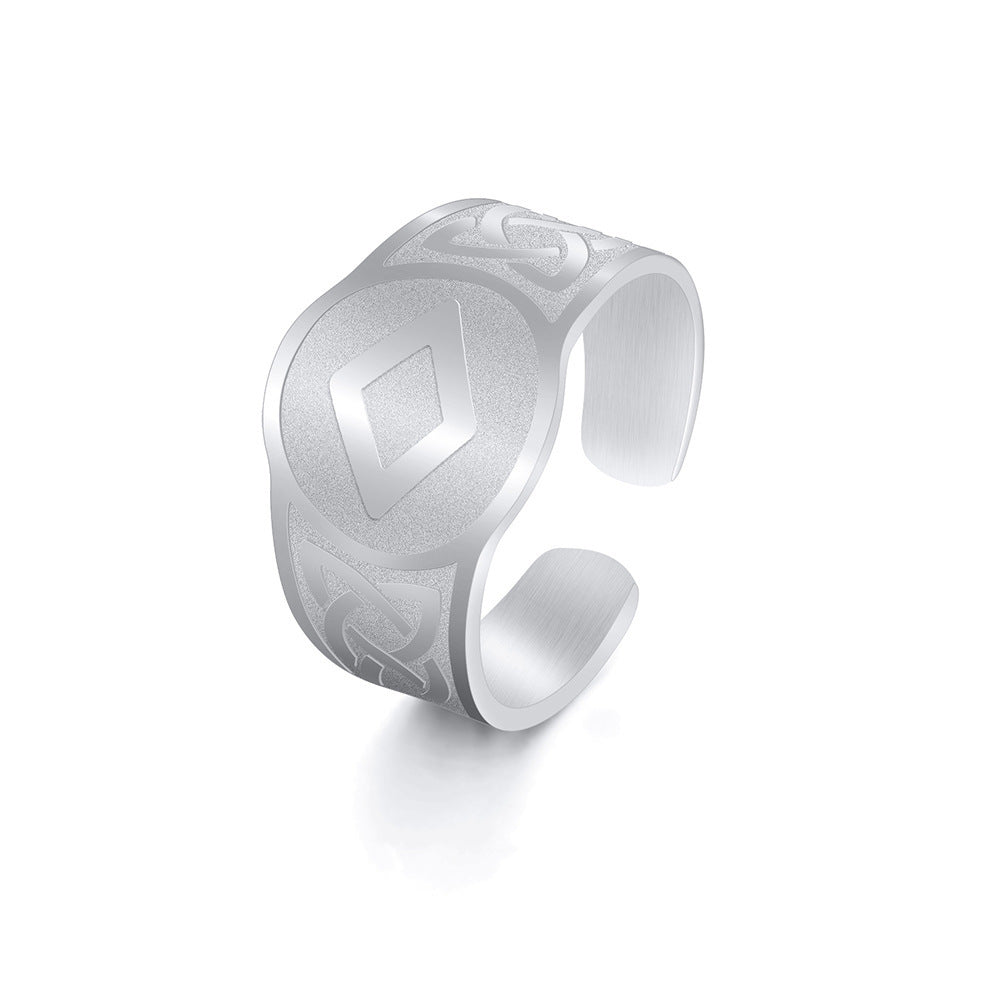 Stainless Steel Geometric Ring Adjustable Open End Index Finger Electroplated Durable Modern Fashion Jewellery