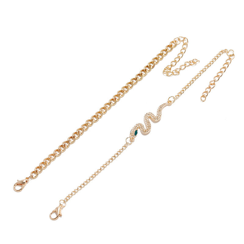 Unisex Snake Pendant Bracelet Multi Layer Alloy Bracelet Geometric Design Fashion Jewelry Elegant Gift For Her