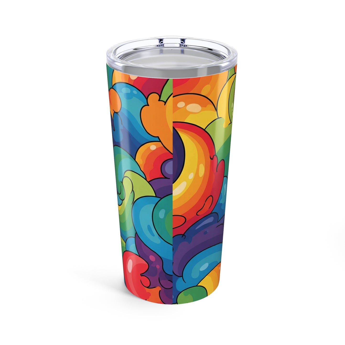 20 Ounce Stainless Steel Tumbler With Printed Pattern Double Wall Vacuum Insulated Spill Resistant Travel Mug