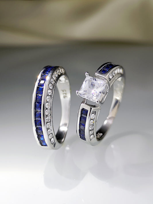 Womens Rose Gold Geometric Ring Rhinestone Embellished Alloy Electroplated Durable Colorfast Fashion Accessory