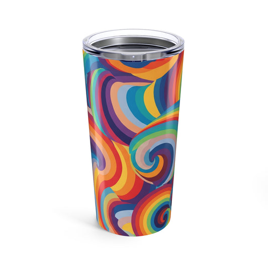 Twenty Ounce Stainless Steel Tumbler With Double Wall Vacuum Insulation Leak Proof Lid Keeps Drinks Hot Or Cold