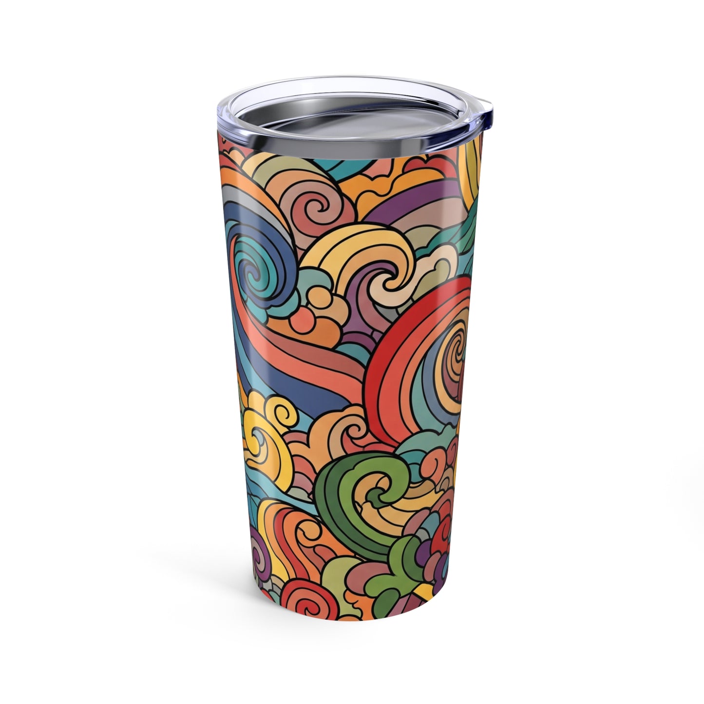 20 Oz Stainless Steel Tumbler With Lid Double Wall Vacuum Insulated Spill Resistant BPA Free Printed Hot Cold