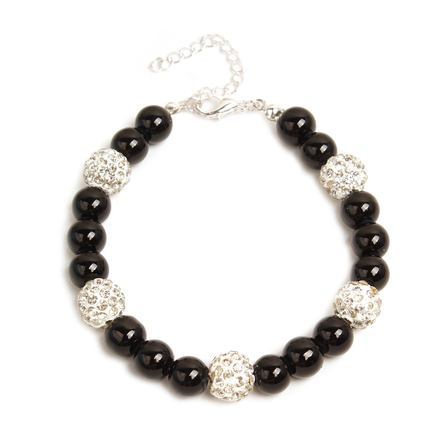 Womens Glass Pearl Pendant Bracelet Electroplated Alloy