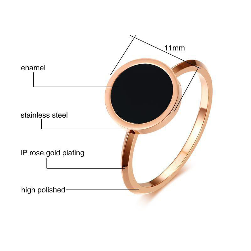 Geometric Titanium Steel Epoxy Ring For Women Jewelry