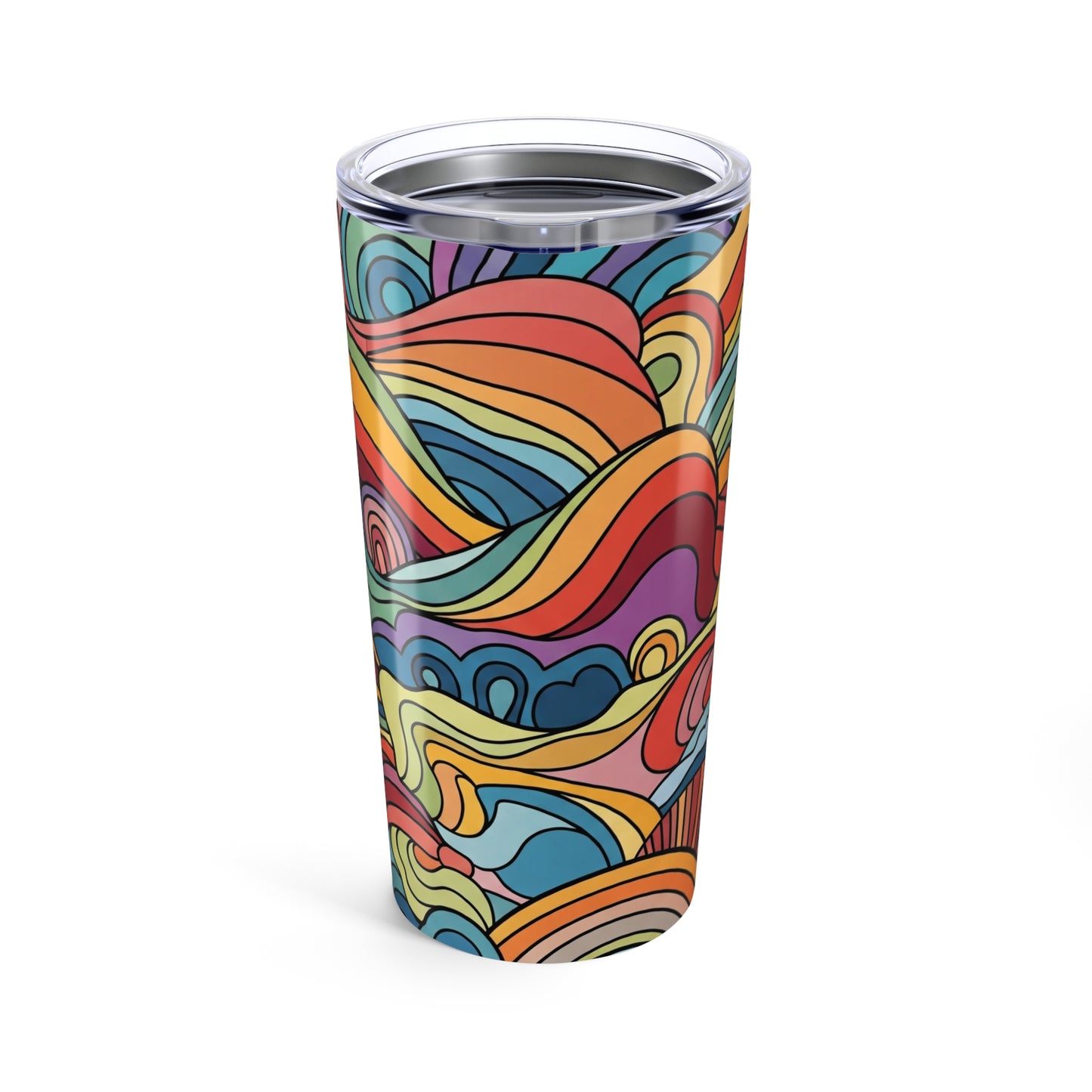 20oz Stainless Steel Tumbler With Double Wall Vacuum Insulation Spill Resistant Lid Printed For Hot And Cold Drinks