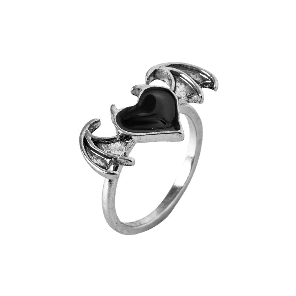 Unisex Heart Ring Adjustable Alloy Band Volcanic Ash Style For Women And Men Includes One Ring Lightweight Fit