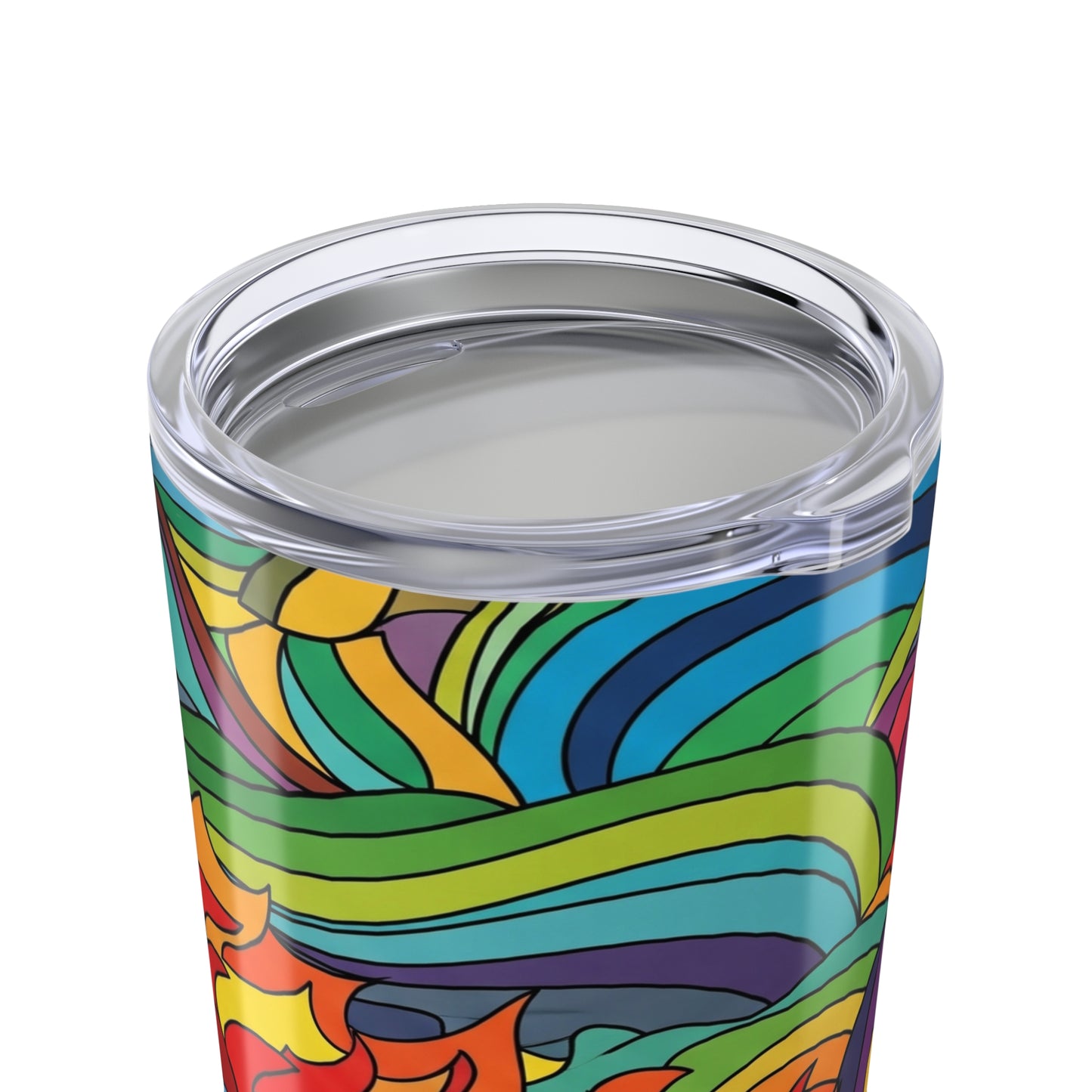 20oz Stainless Steel Tumbler With Double Wall Insulation Spill Resistant For Hot And Cold Beverages Printed Art