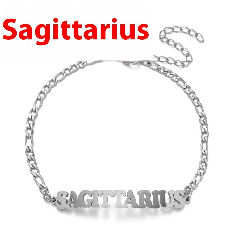 Unisex Stainless Steel Zodiac Bracelet Electroplated Gold Constellation Jewelry Gemini Sign For All Daily Wear