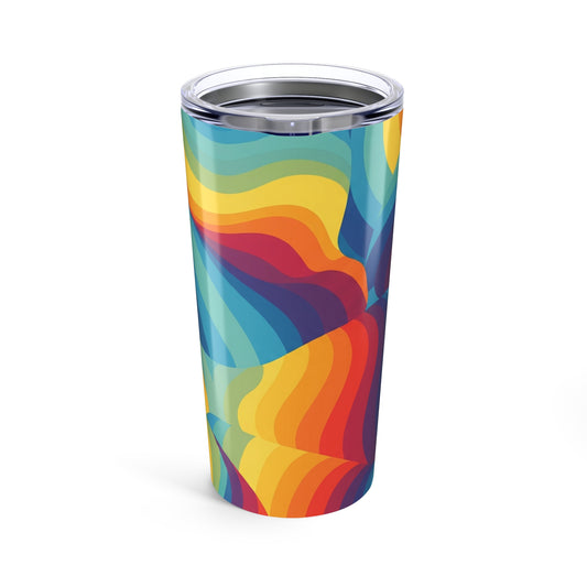 20Oz Stainless Steel Tumbler With Printed Design Double Wall Vacuum Insulated Spill Resistant Travel Mug For Hot