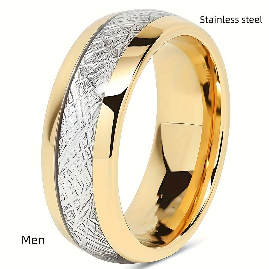Couple Rings For Him And Her Stainless Steel Electroplated Alloy Fashion Jewelry Gang Drill Design Anniversary