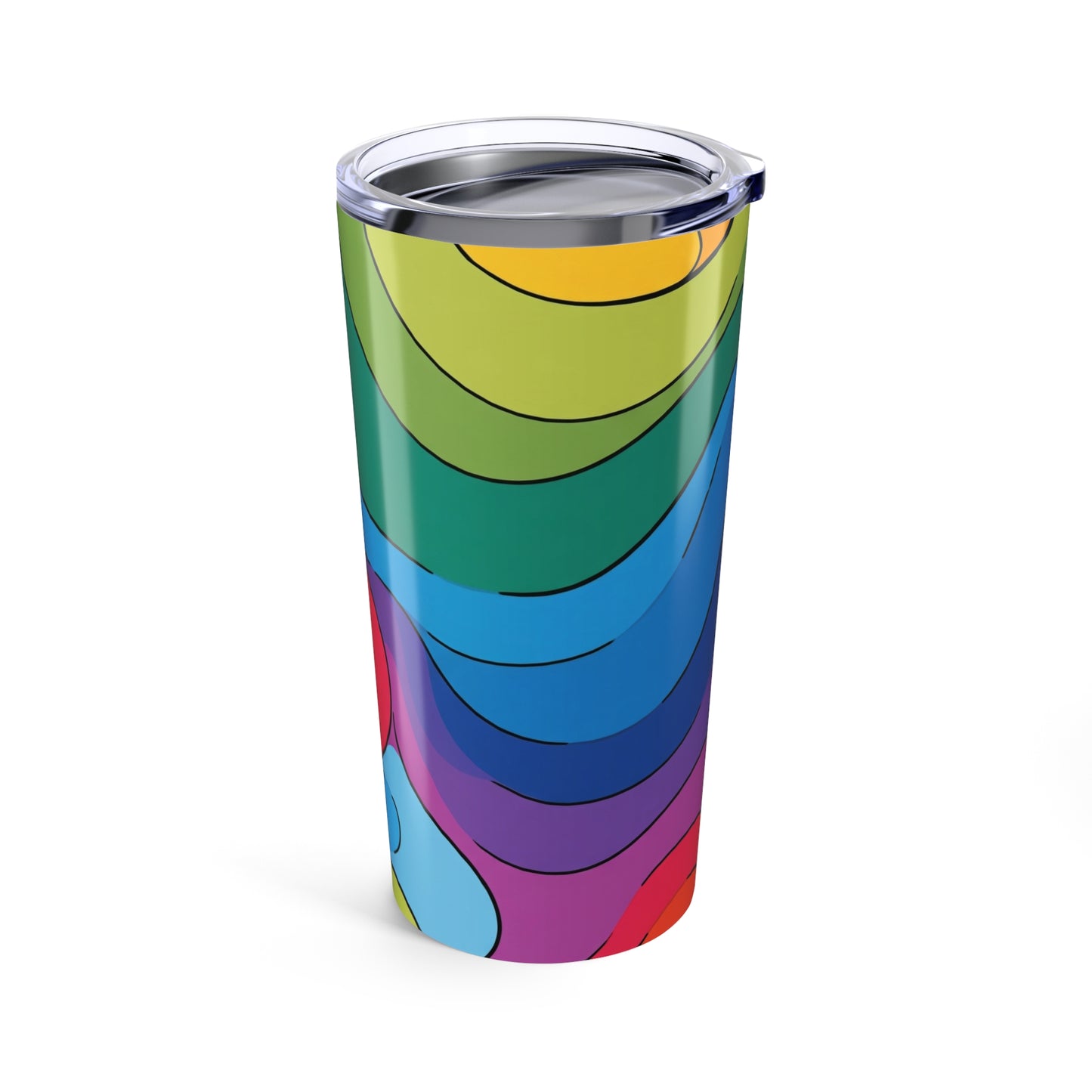 20 Oz Stainless Travel Tumbler With Double Wall Vacuum Insulation Spill Resistant Printed Design For Hot Or Cold