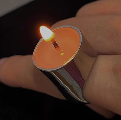 Vintage Alloy Geometry Ring With Electroplating Finish Retro Style Candle Candlestick Inspired Jewelry Elegant