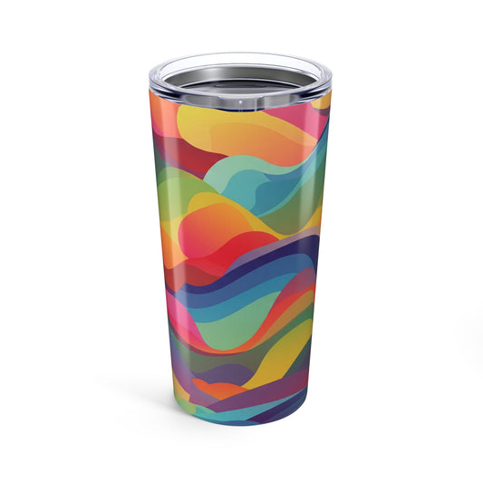 20 Ounce Steel Tumbler With Lid Vacuum Insulated Spill Resistant BPA Free Printed Drinkware For Hot And Cold