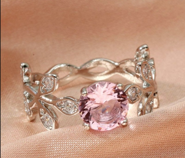 Womens Zircon Ring Silver Plated Copper Geometric Ring European American Gifts Her Fashion Jewelry Accessories