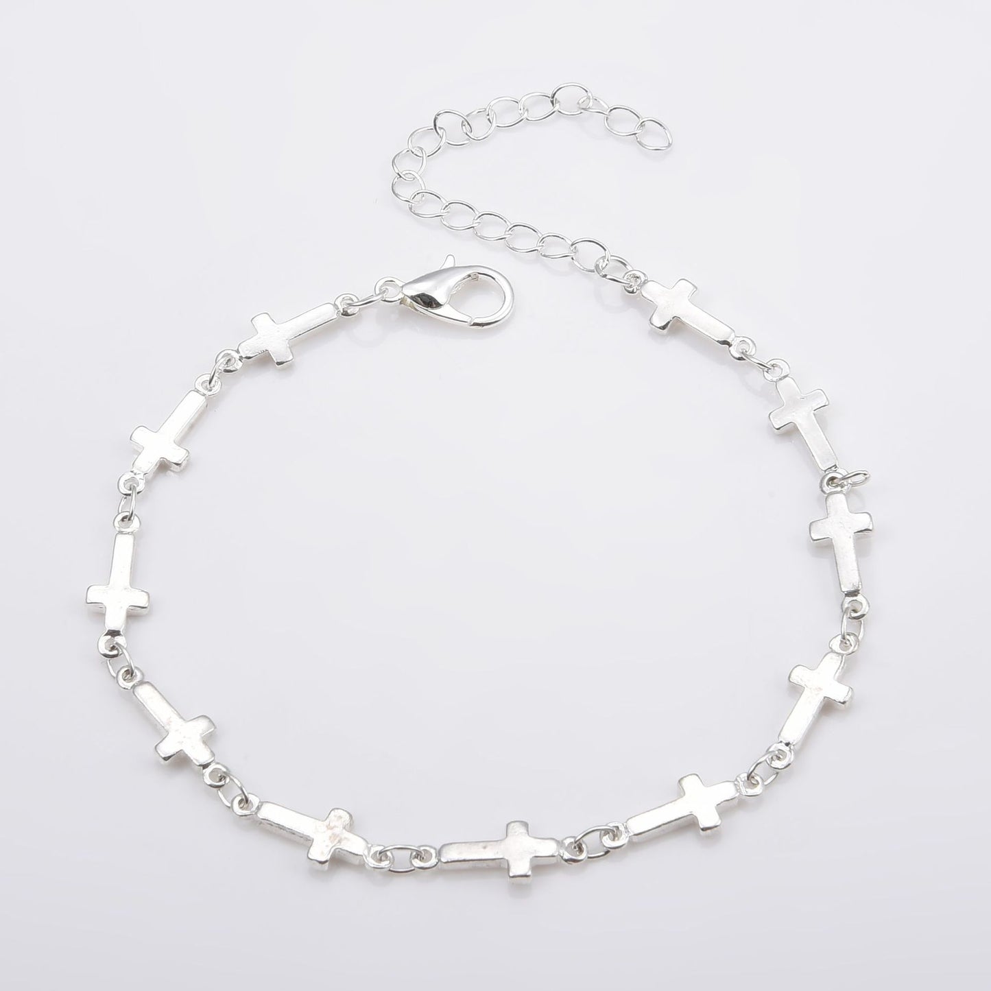 Womens Cross Bracelets Simple Chain Electroplated Jewelry Fashionable Adjustable Bracelet Gold Color For Women