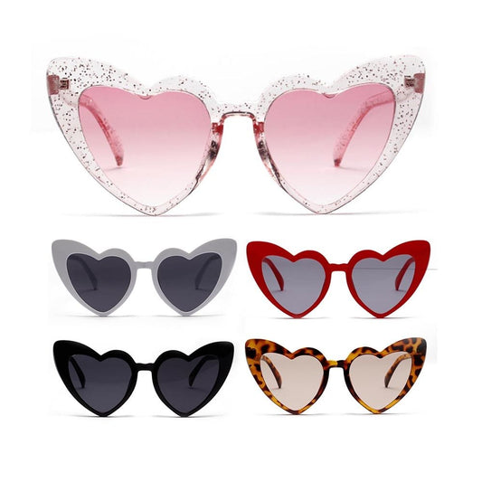 Heart Shaped Sunglasses Womens Resin Lens Plastic Frame Pink Retro Red Fashion Eyewear For Women Everyday Wear