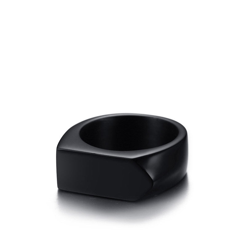 Mens Engravable Stainless Steel Ring Geometric Packaging