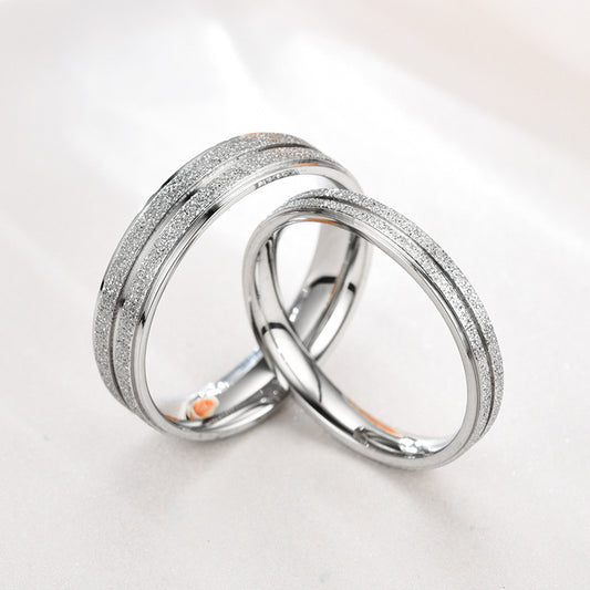 Stainless Steel Ring Cartoon Pearl Sand Ring Unisex Fashion Jewelry Statement Ring For Men And Women With Modern Design