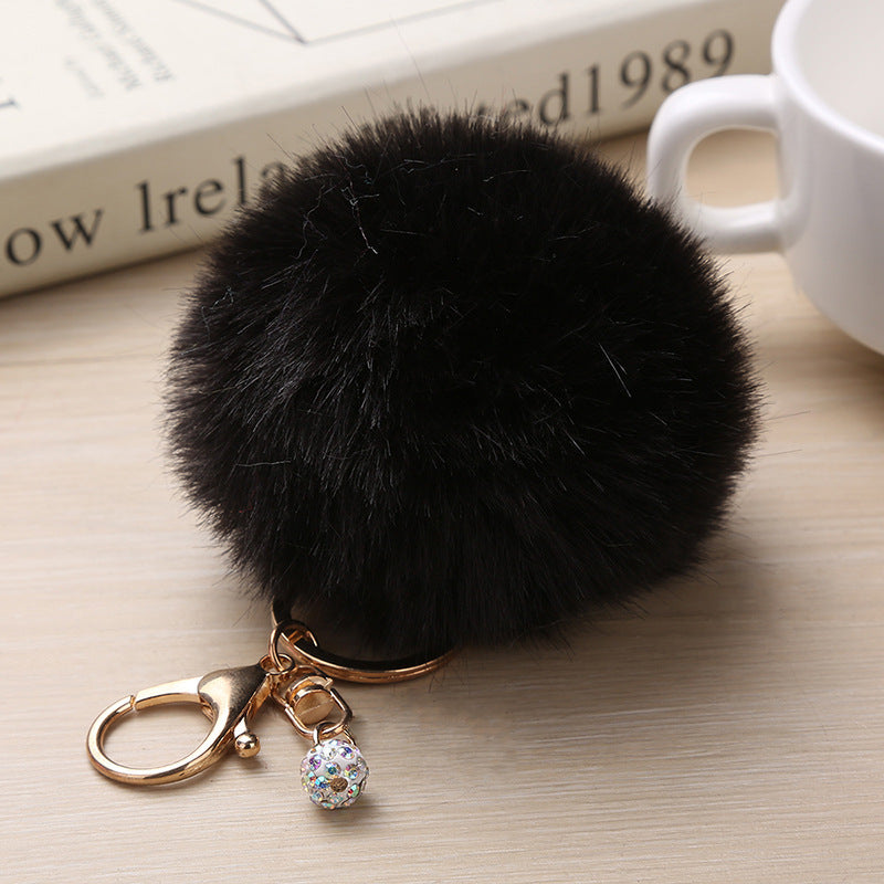 Plush Keychain Pendant Spherical Keyring Accessory 8cm Home Fashion Car Key Chain Festival Gift For Unisex Two Tone