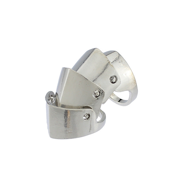 Gold Plated Multilayer Geometric Ring for Women Alloy Jewelry