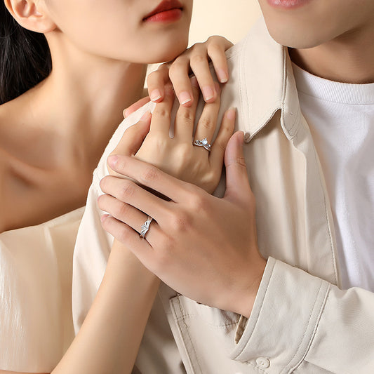 Adjustable Crown Ring for Men and Women Silver Electroplated Geometric Open Ring Fashion Jewelry Silver Plated