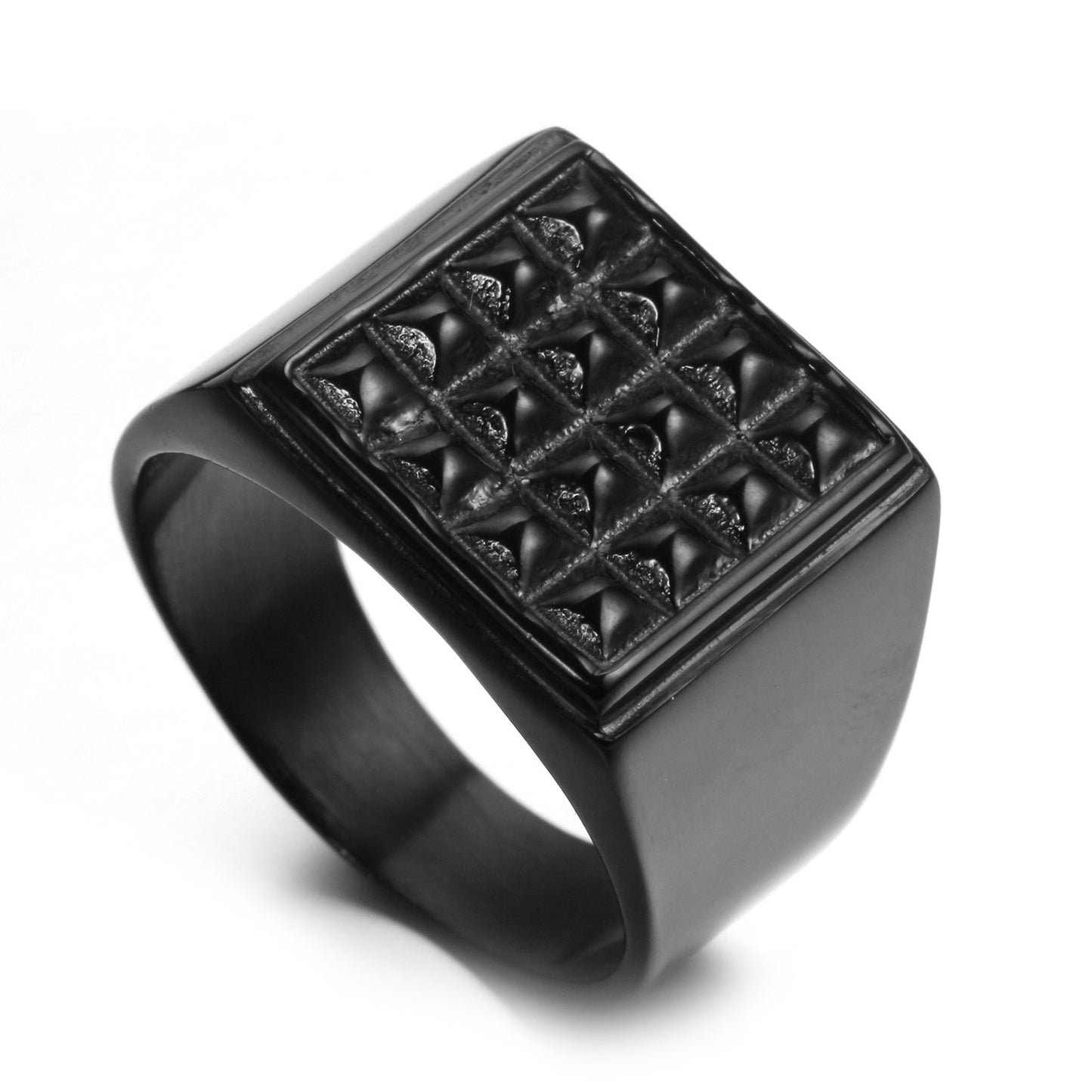 Stainless Steel Ring For Men Geometric Ring Electroplated Domineering Statement Jewelry Gift Black Gold Silver
