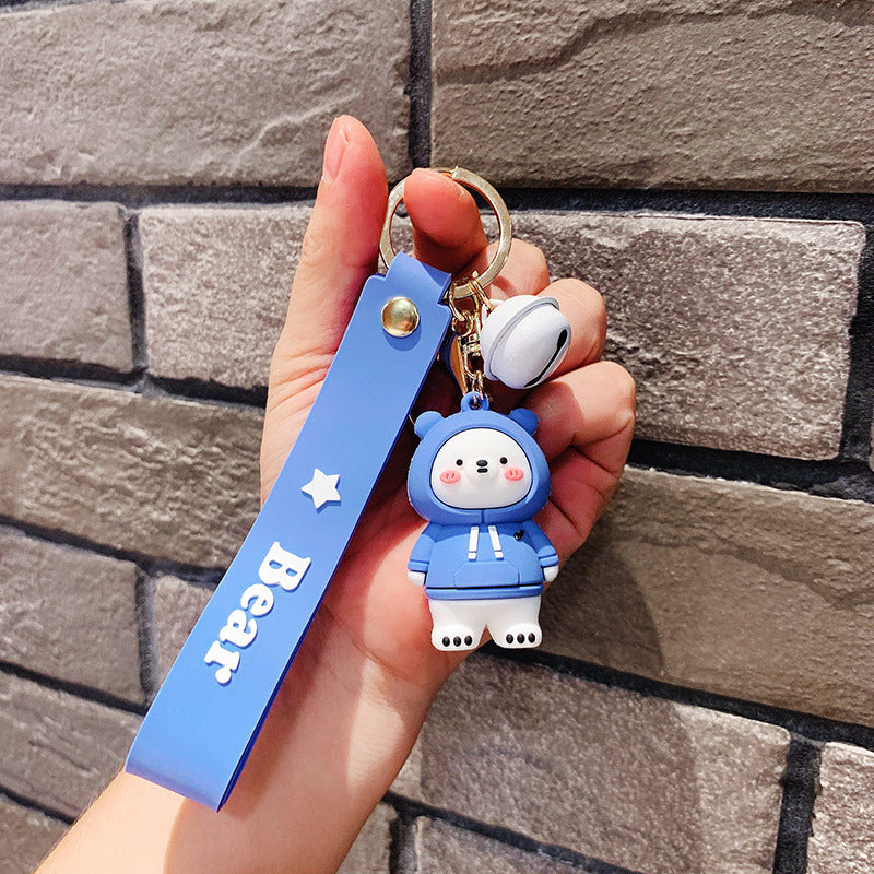 Cute Silicone Bear Keychain Pendant For Bag And Keys