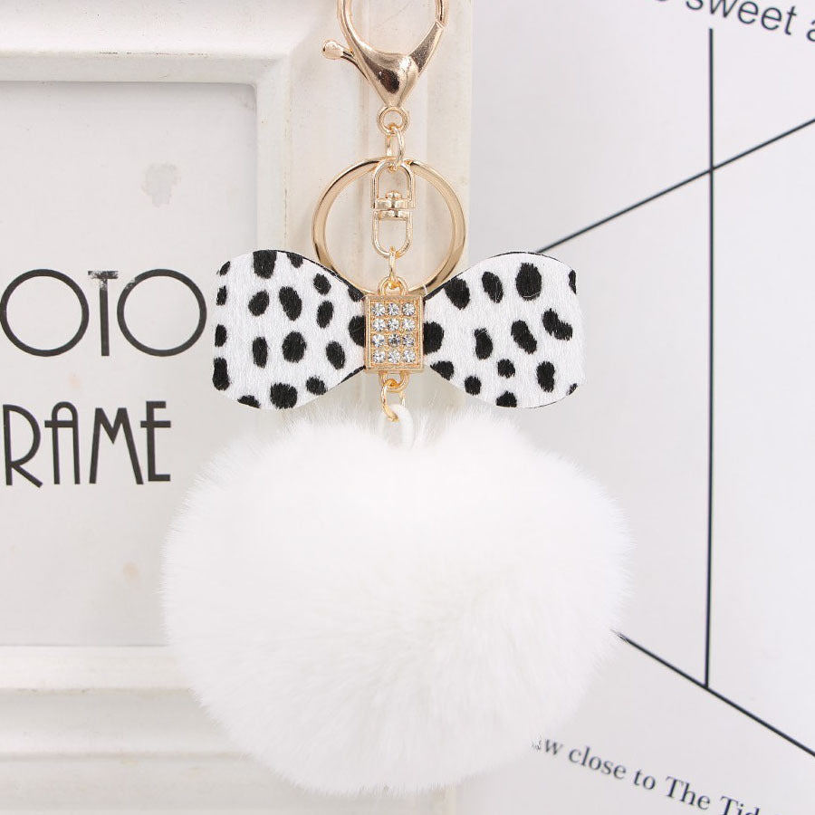 Fur Ball Leopard Keychain Fluffy Pom Pom Pendant For Backpacks Purses Bags Rabbit Hair Cute Gift Idea For All Ages