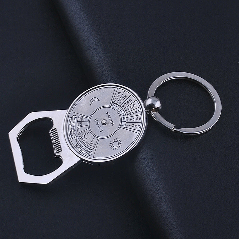 Keychain Multitool Perpetual Calendar Bottle Opener Alloy Key Accessory Modern Minimalist Keyring Everyday Use