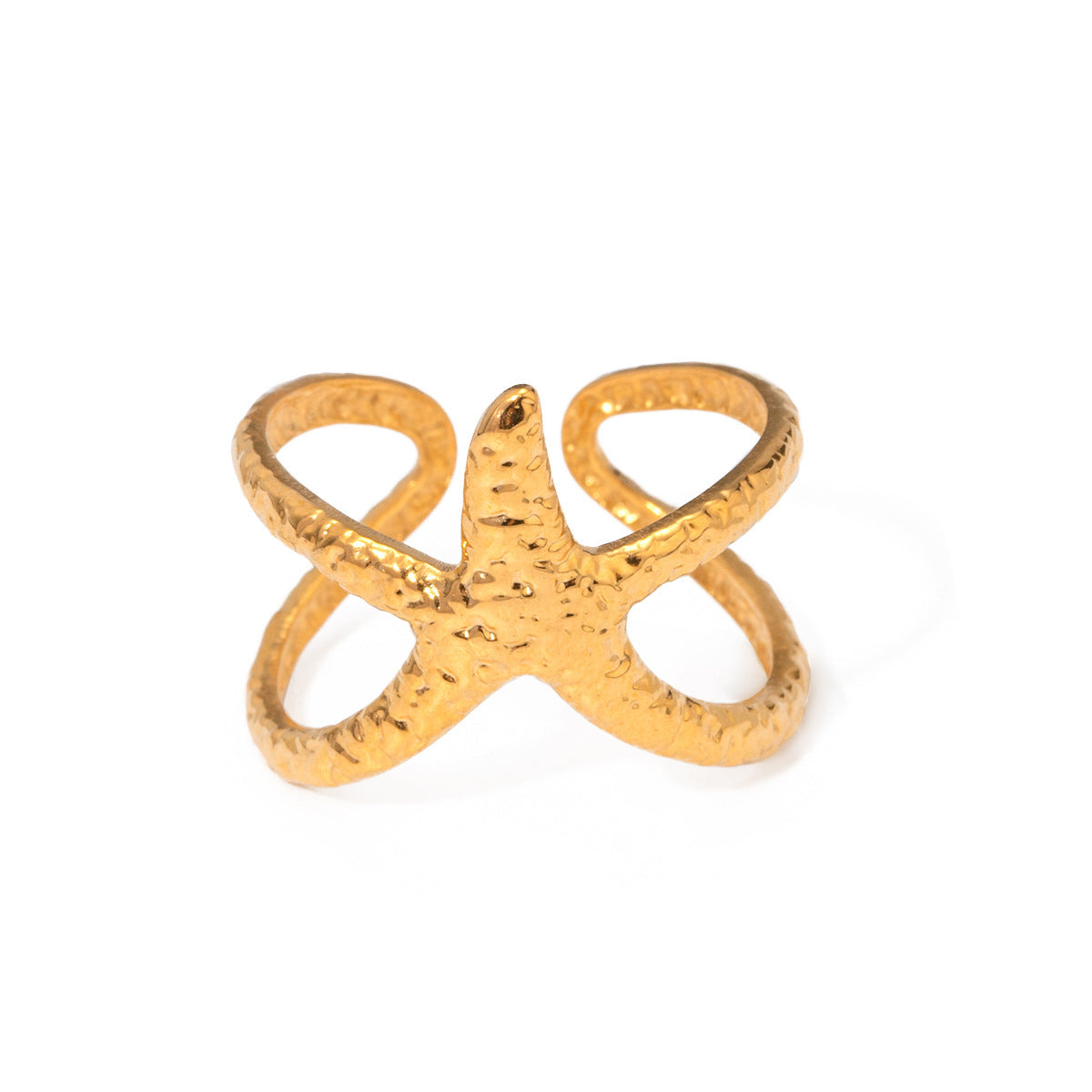Stainless Steel Starfish Ring Geometric Design With Electroplating Finish For Everyday Wear Great Gift For You