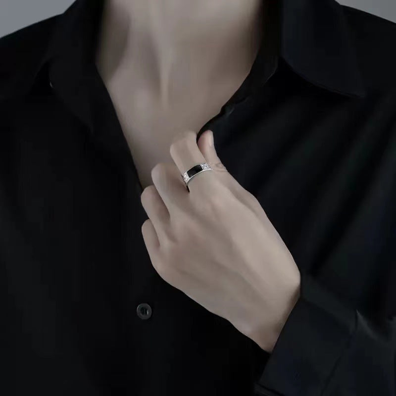 Mens Copper Dragon Ring Adjustable Open Mouth Design With Electroplated Finish Lightweight Jewelry For Everyday Wear