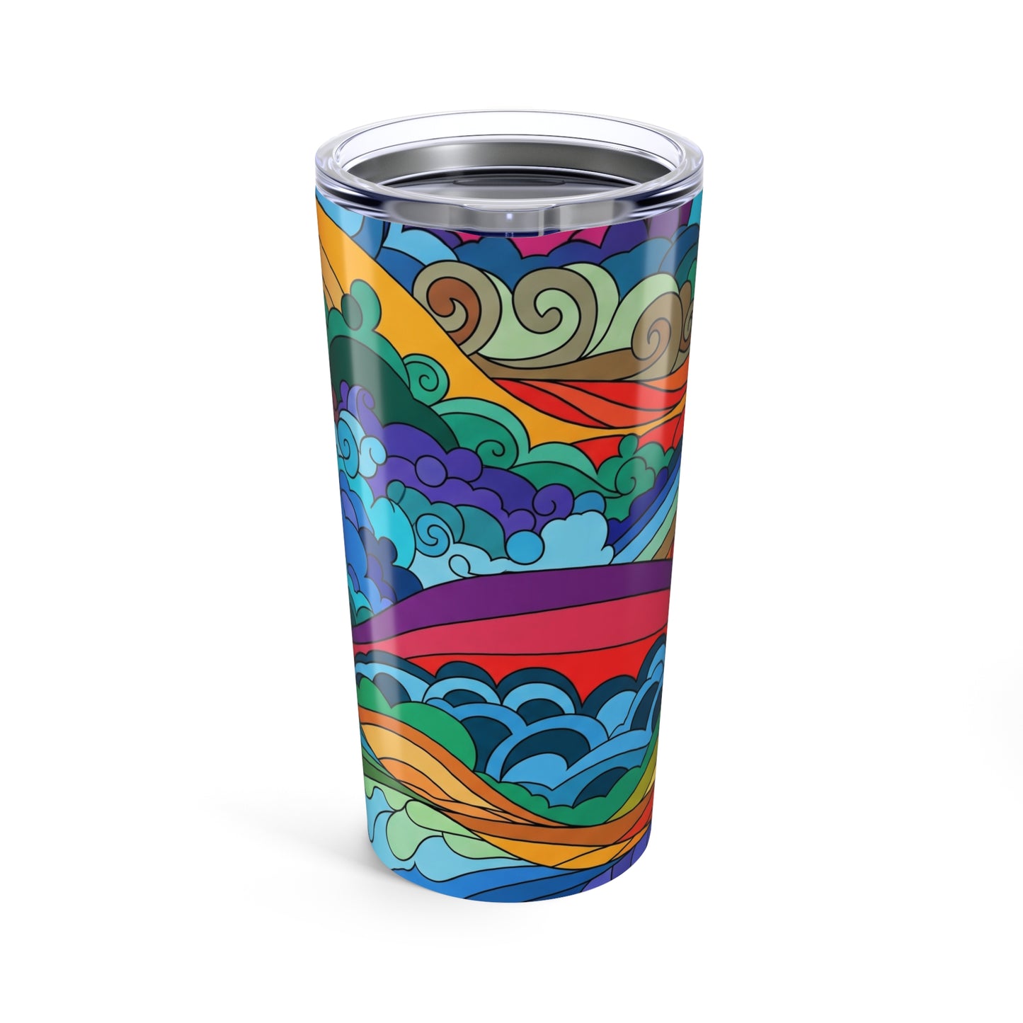 20oz Stainless Steel Printed Travel Mug Double Wall Vacuum Insulated Spill Resistant Cup For Hot And Cold Beverages