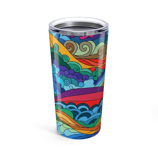 20oz Stainless Steel Printed Travel Mug Double Wall Vacuum Insulated Spill Resistant Cup For Hot And Cold Beverages