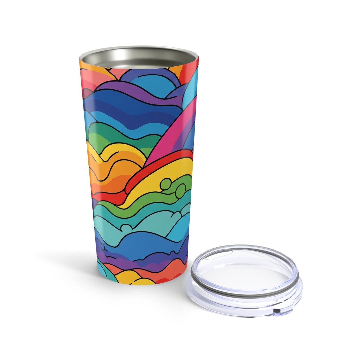 20oz Stainless Steel Tumbler With Design Double Wall Insulation Spill Resistant Travel Mug For Hot And Cold Drinks