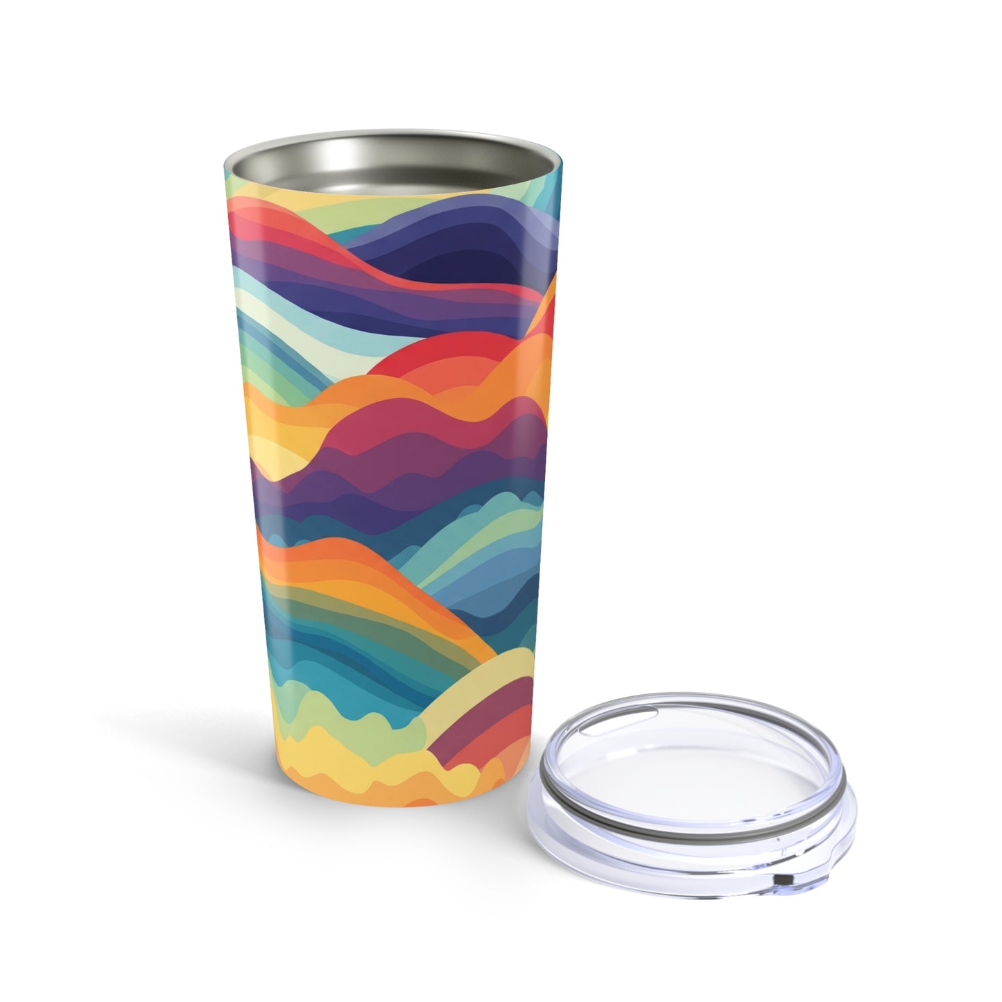 20oz Stainless Steel Travel Mug With Printed Design Double Wall Vacuum Insulation Spill Resistant Hot Cold Beverage